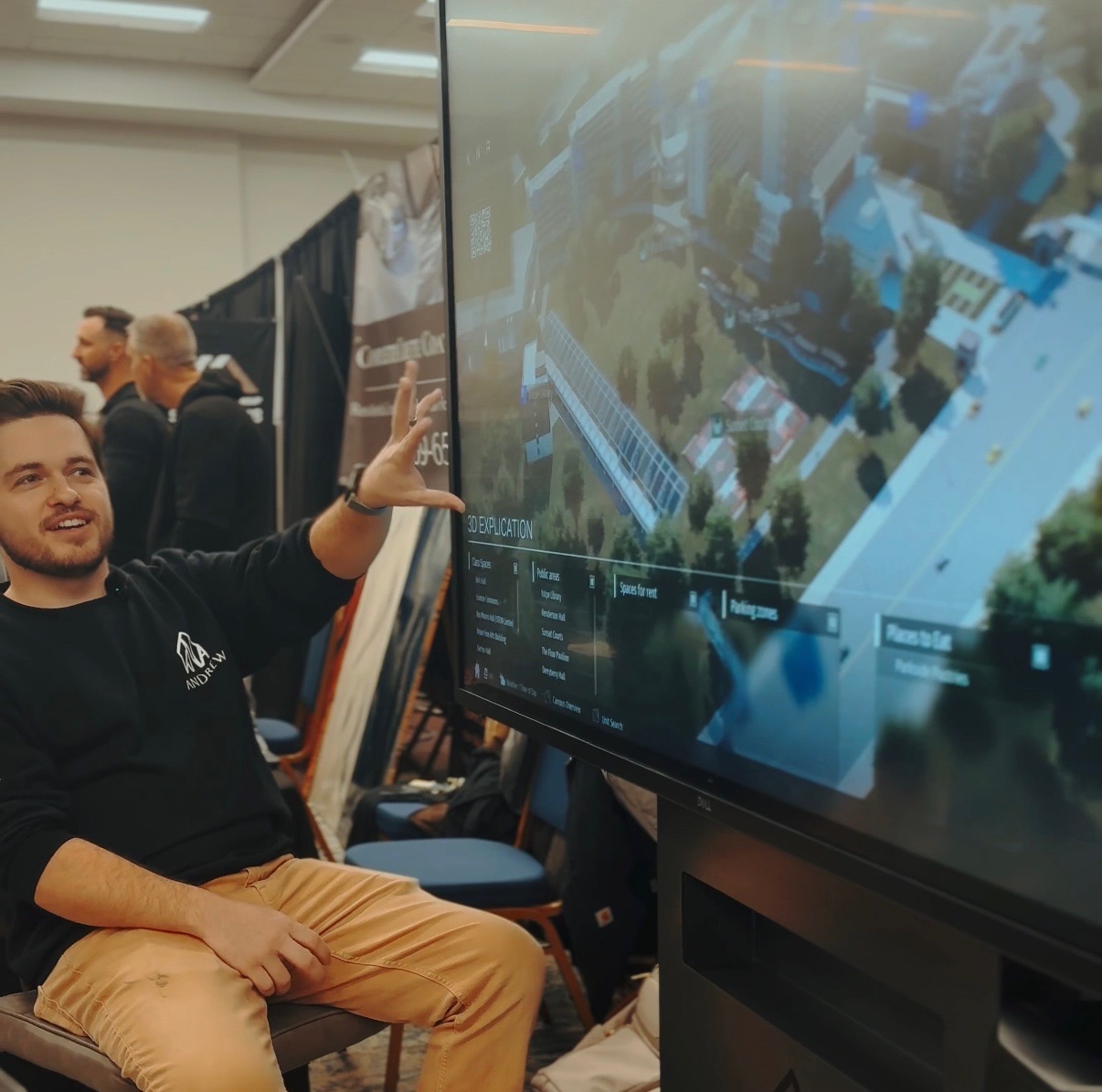 Andrew Loftis using interactive screen